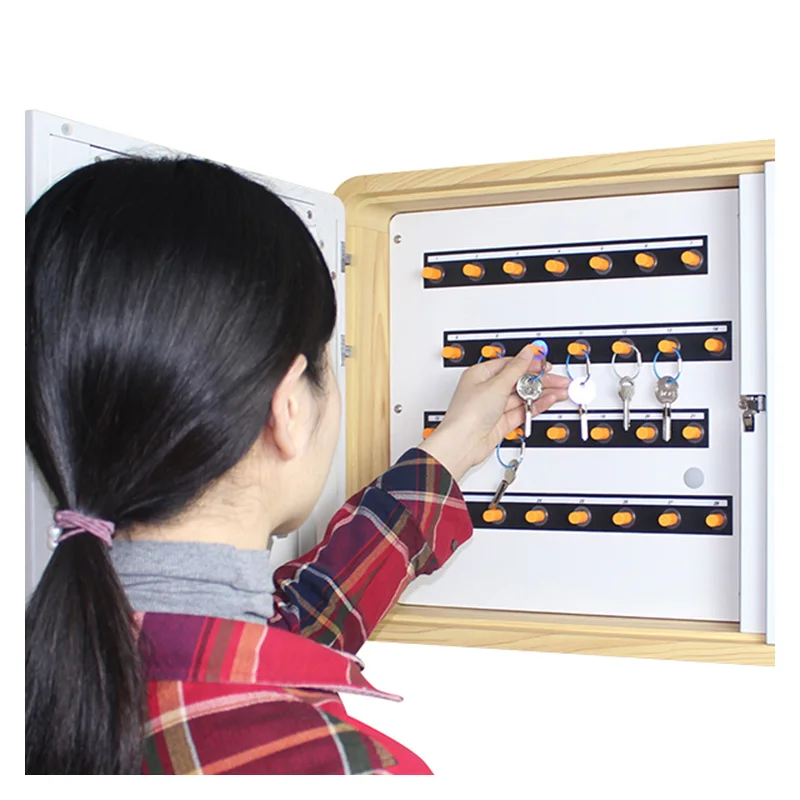 sieninė raktų spintelė pagaminta iš plieno su saugiomis elektroninėmis durimis