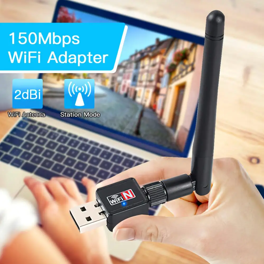 1/2PCS WiFi adapteris 5dB antena 150Mbps Lan belaidžio tinklo plokštė Nešiojamas USB 7601 lustas, skirtas AHD DVR DVR