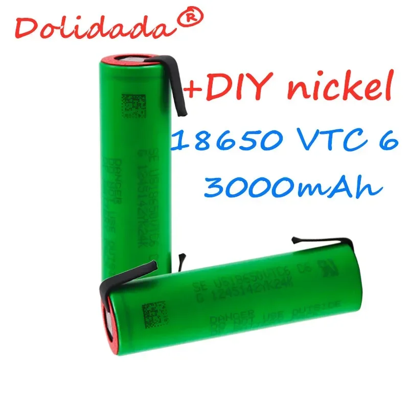 100%Original Vtc6 3.7 V 3000 Mah 18650 ličio įkraunama baterija žibintuvėliui El. cigarečių baterijos + 