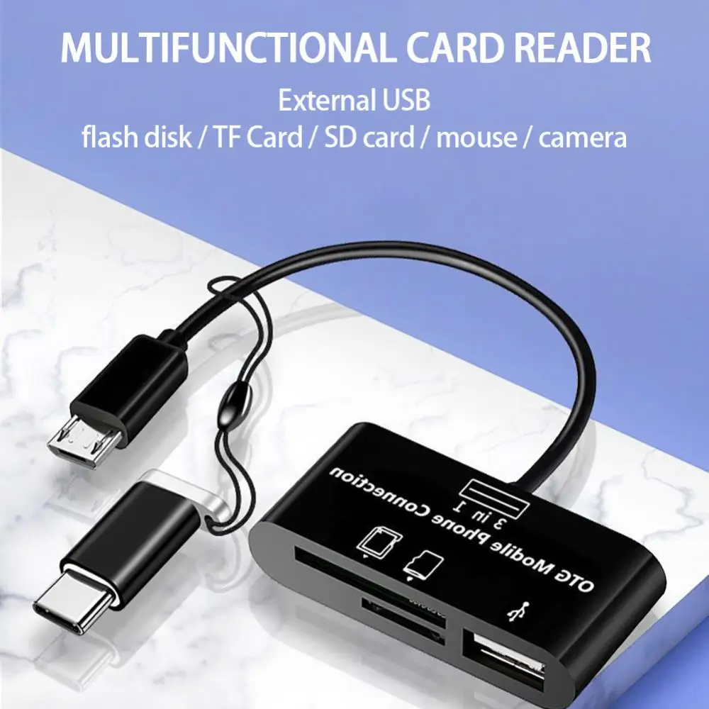 1~10PCS In 1 TF SD kortelių skaitytuvas USB 2.0 C tipas OTG 