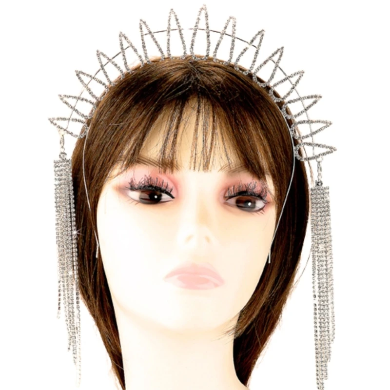 2XPC Vintage Crystal Headband Nuotakos galvos apdangalai Vakarėlio rekvizitai Putojantys kutai