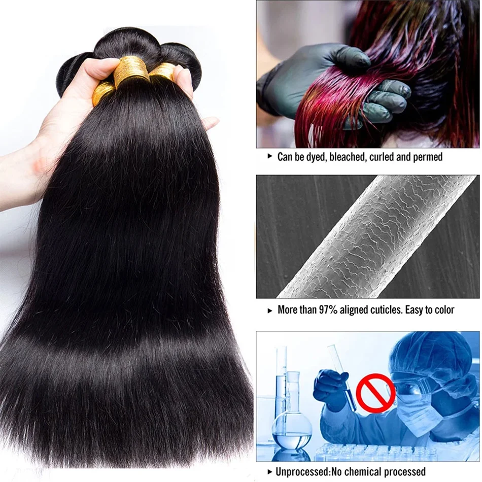 30 colių kaulų tiesūs pynimo ryšuliai Žmogaus plaukai 12A Brazilijos natūrali spalva 100% Remy Žmogaus plaukų priauginimas 3 4 Ryšuliai Deal Weft