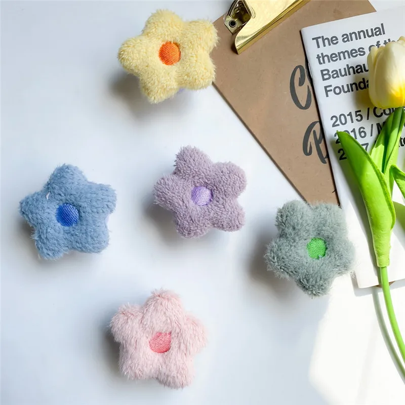 3D gėlių šiltas pliušinis išplečiamas mobiliojo telefono laikiklis INS korėjietiška sulankstoma rankena Tok lizdas Piršto žiedo laikiklio priedai