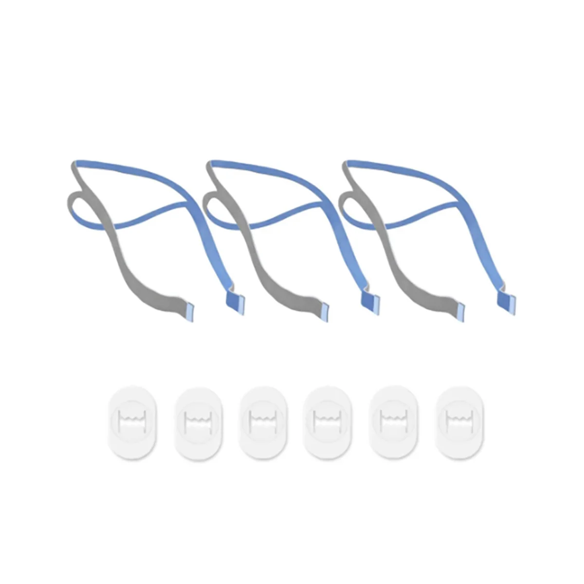 3PCS pakaitiniai galvos apdangalai ResMed Airfit P10 nosies pagalvės CPAP kaukės dirželiai su 6 reguliavimo spaustukais