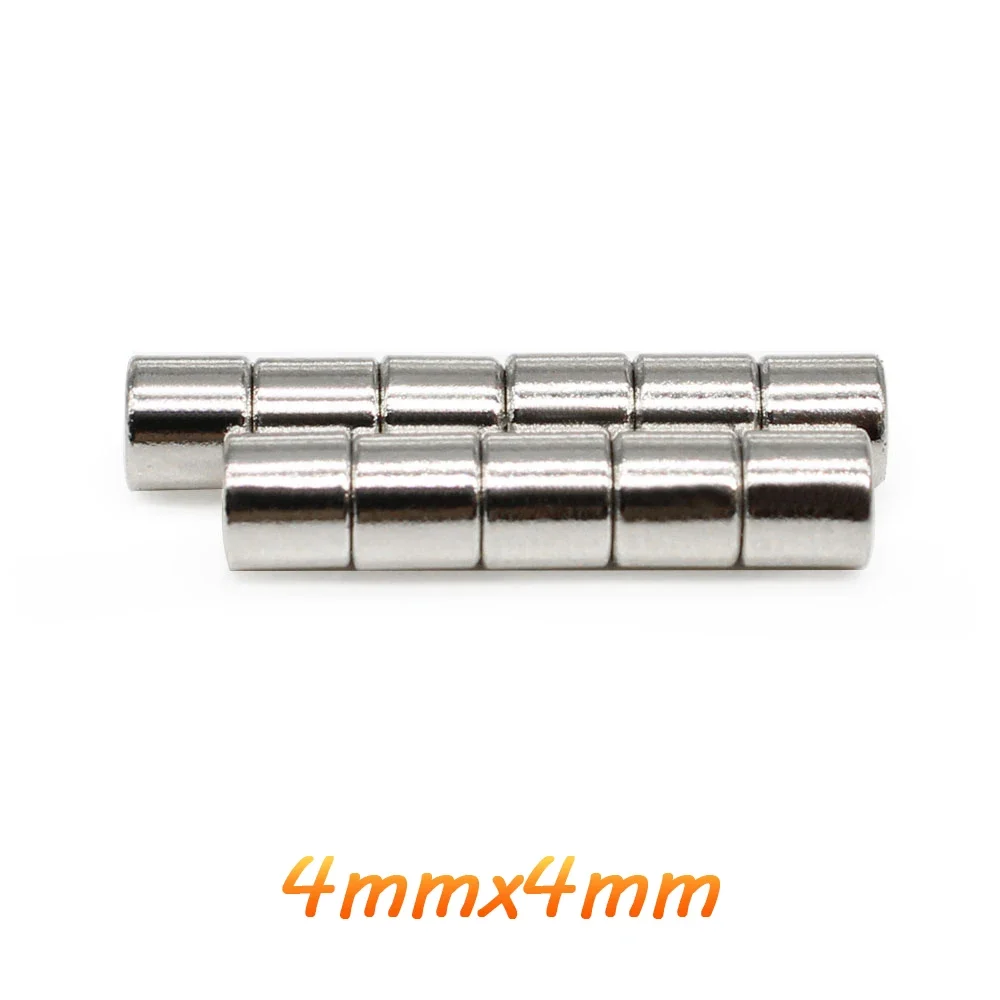 50/100/200/500/1000PCS 4x4 Mini maži apvalūs retųjų žemių magnetai N35 4x4mm diskas Nuolatinis NdFeB Stiprūs galingi magnetai 4*4 mm