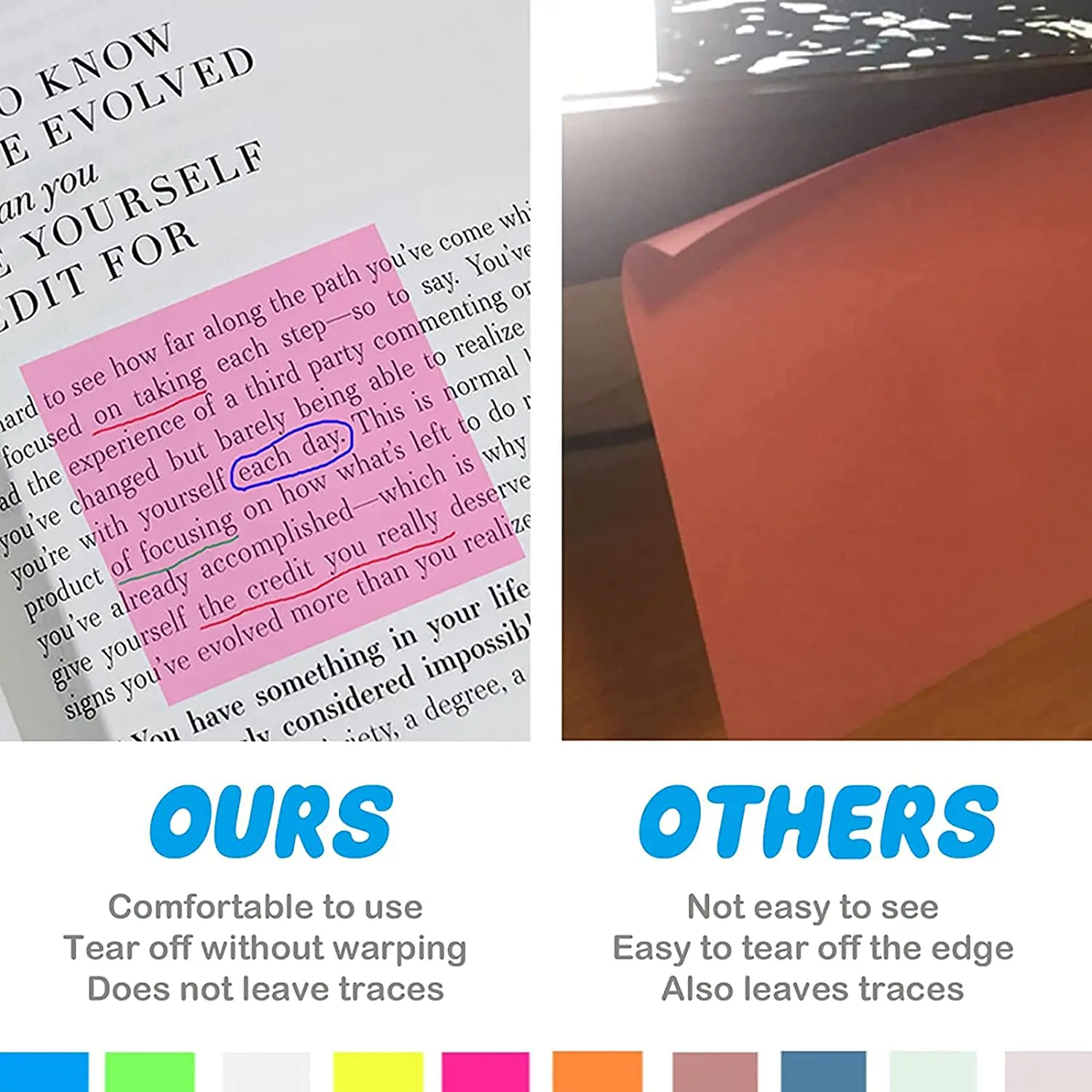 50 lapų Vandeniui atsparus skaidrus Posted it Sticky Sheet Notebooks Posits Papeleria Journal Studentų kanceliarinės prekės Biuro reikmenys