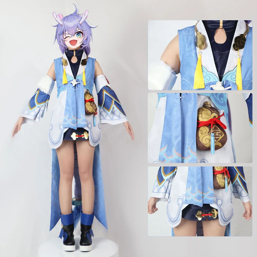 Anime žaidimas Honkai Star Rail Bailu Cosplay kostiumų apranga su priedais Bai Lu Helovino karnavalo kostiumai Kostiumai moterims