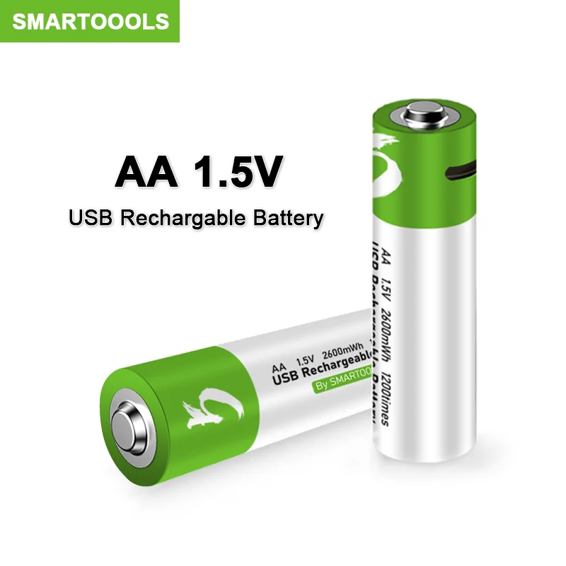Avtark Nauja AA USB įkraunama Li jonų baterija 1.5V AA 2600mah / Li jonų baterija žaislams MP3 grotuvo termometro klaviatūra
