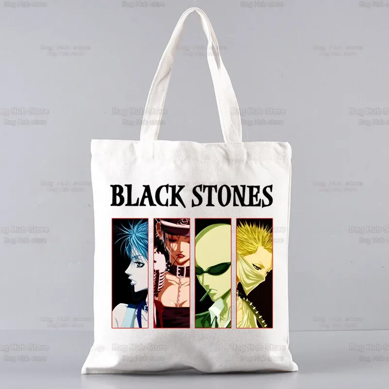 Black Stones NANA Osaki anime dizaino prekybos centro krepšys Moterų / vyrų spauda Kasdienis naudojimas Didelės talpos rankinės