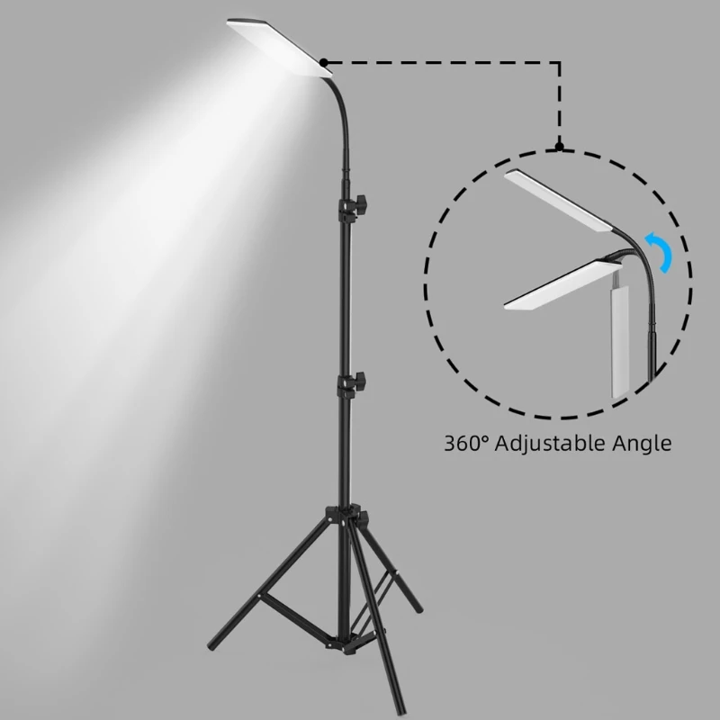 Camping Light Light, Free Adjustable USB Power Selfie Camera Lempa su teleskopiniu trikoju, skirta veiklai lauke.
