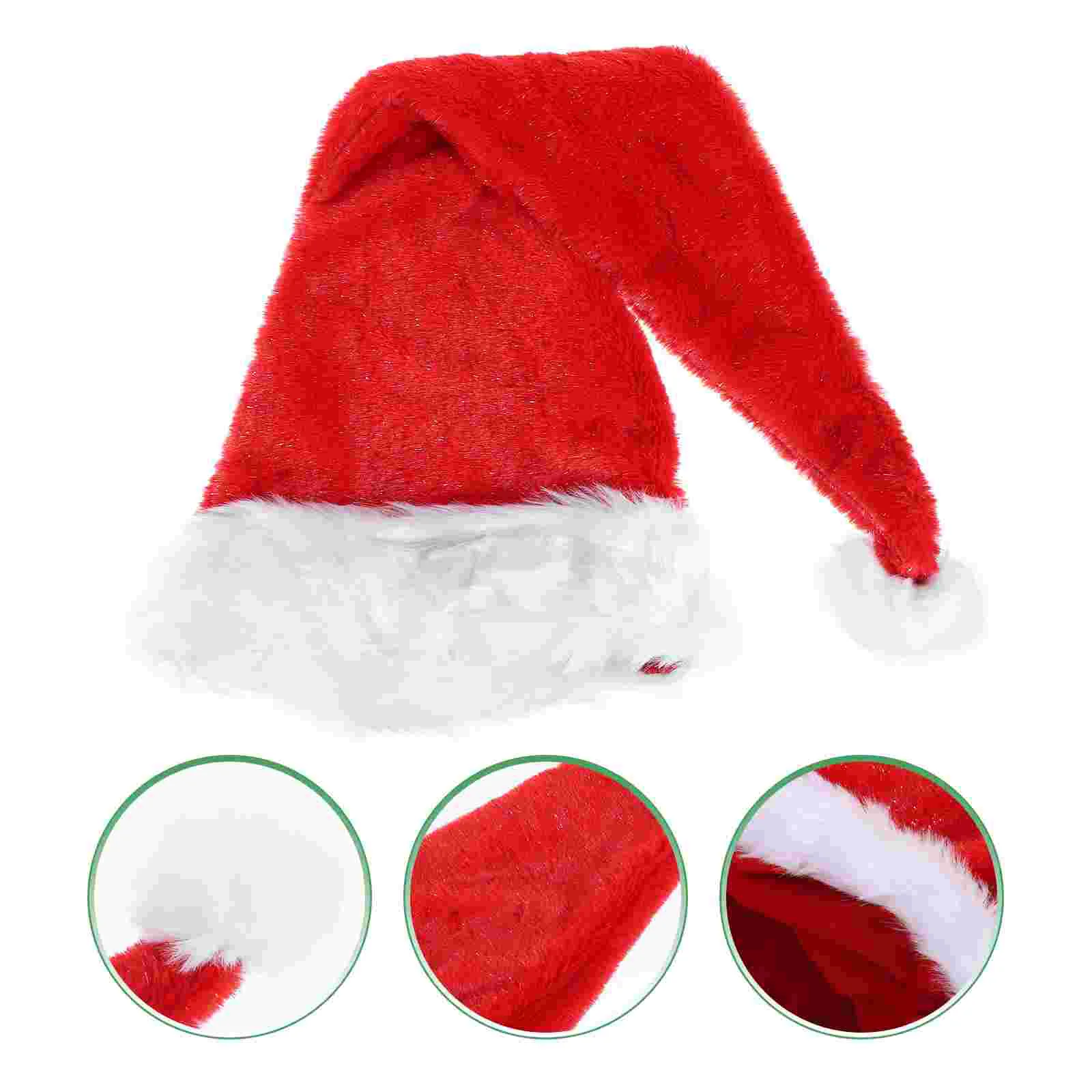 Christmas Cosplay Hat Plush Christmas Santa Hat Christmas Stay Thicken Plush Hat Prop