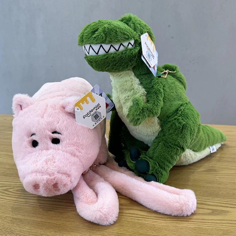 Disney Genuine Edition Hugging Dragon Shoulder Bag Pixar Cute Doll Cartoon Plush Doll Ham And Pig Bun Female Toys Gifts