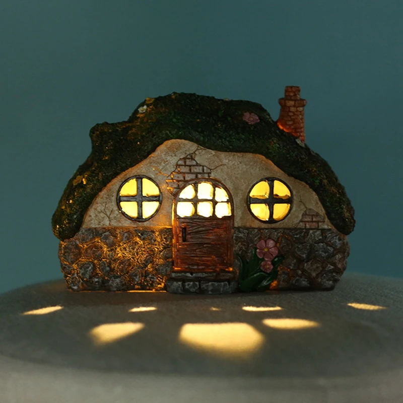 Fairy House Saulės šviesa lauko vandeniui atsparus sodas Vejos lempa Antikorozinė saulės energija varoma šviesa sodo dekoravimui