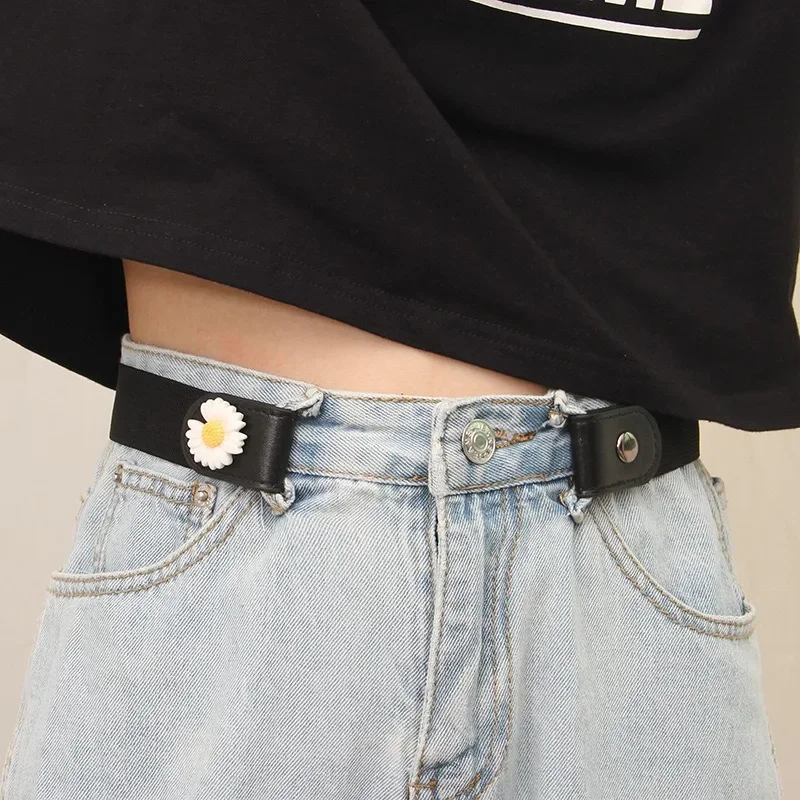 Free Punch Lazy Belt Simple Invisible Belt for Male and Female Students Sagle Free Elastic Elastic Jeans Belt