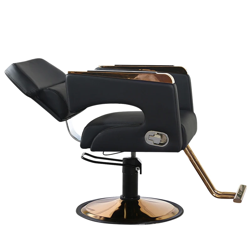 Grožio kėdė Kirpėjo kėdė Prabangus hidraulinis veido estetinis makiažas Kosmetinis šampūnas Kirpėjo kėdė Auksinė Barbearia kirpyklos įranga
