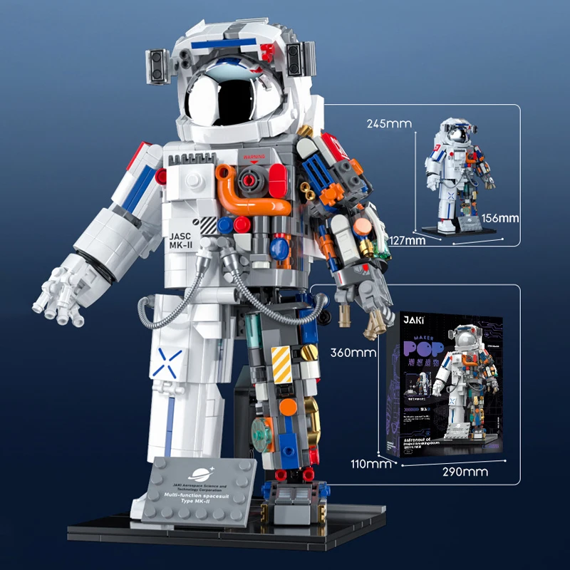JAKI Spaceman Bricks Creative Aerospace Model Astronaut Building Blocks Space Explore Pasidaryk pats surinkimo dėlionė vaikams berniukams