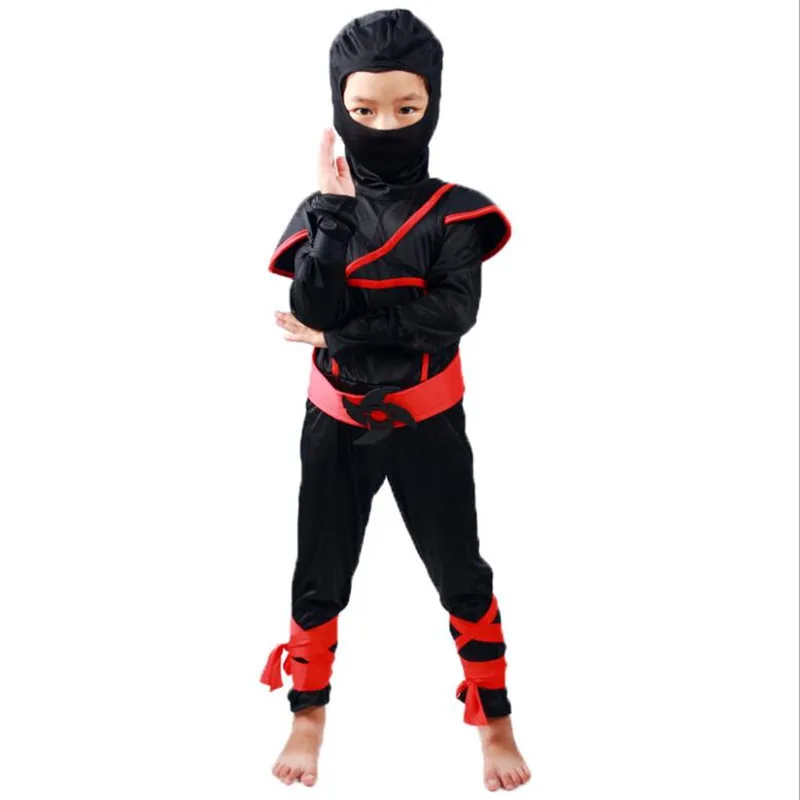 Kids Ninja Set kostiumas Cosplay Boys Children Gift Party Dagger Knife Darts Warr Suit