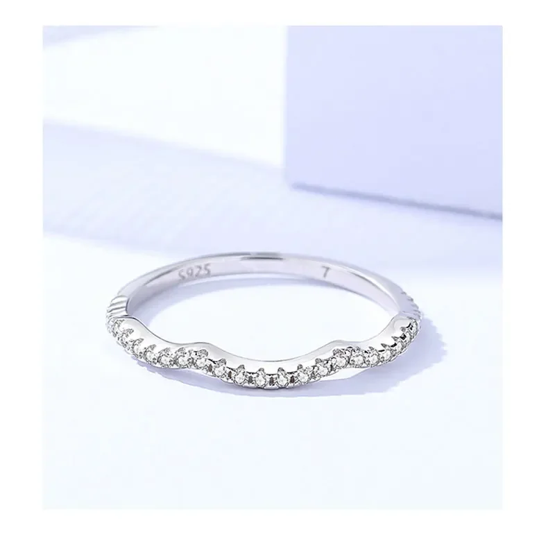 Klasikinis elegantiškas 1 karatų Moissanite žiedų rinkinys D Spalvotas moterų jubiliejinių vestuvių dovanų vakarėlis Puikūs papuošalai Sterling Silver 925