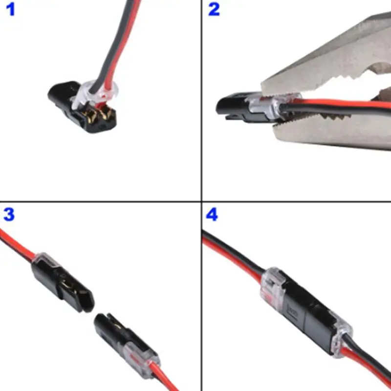 Laidų jungčių komplektas 10 dalių Automatinis laidinis kabelis Gnybtų blokas Vielos gniuždymo jungtys Spaustukai Rinkinys užtikrina saugumą