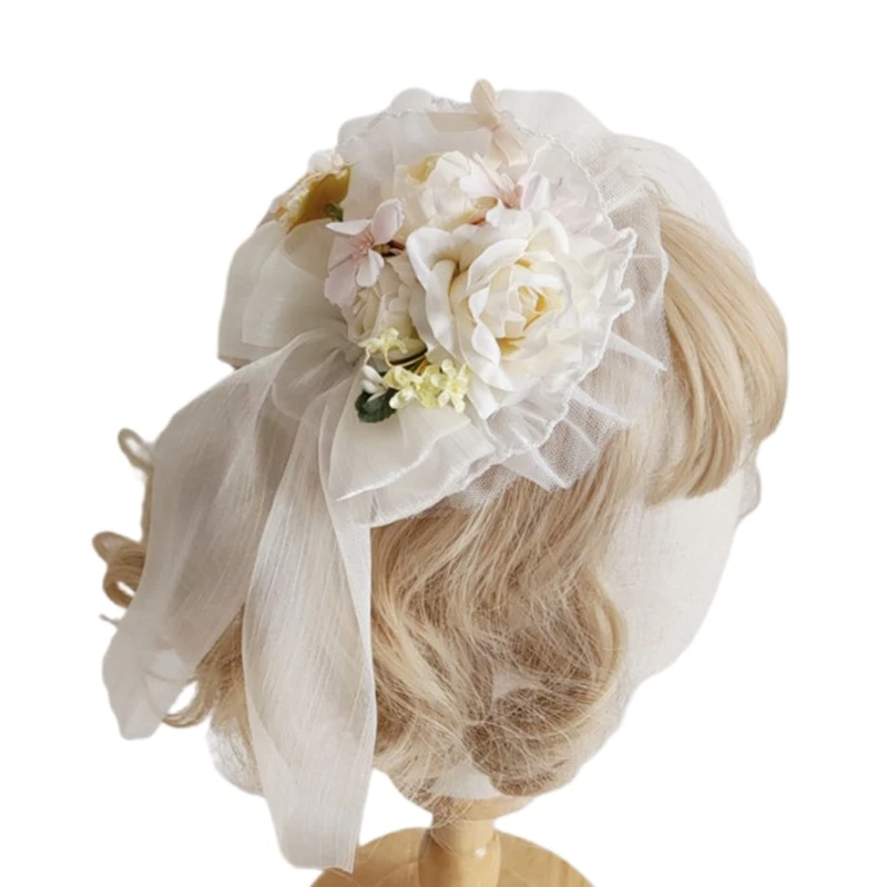 Lovely Bowknot Flower Shape Hair Clips Long Short Hair Ornament Non Slip