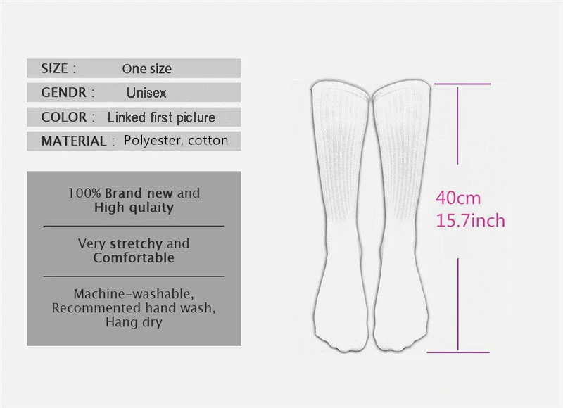 Maltos vėliava Kojinės Grybinės kojinės Kalėdų Naujųjų metų dovana 360° skaitmeninis spausdinimas Individualizuotos individualizuotos Unisex suaugusiųjų paauglių jaunimo kojinės