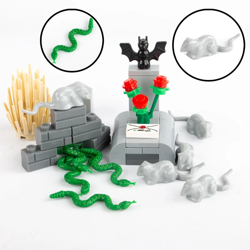 Pasidaryk pats kapinių statybinis blokas Kapo antkapio modelis MOC miesto aksesuarai Šikšnosparnių vorų gyvūnai Skeletas Helovino žaislų vaikų dovana