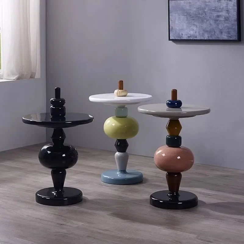 Prabangaus dizaino Kavos staliukai Šoninis staliukas Svetainė Nordic Funky Minimalistinis Elegantiškas centrinis apvalus stalas De Chevet Funky baldai