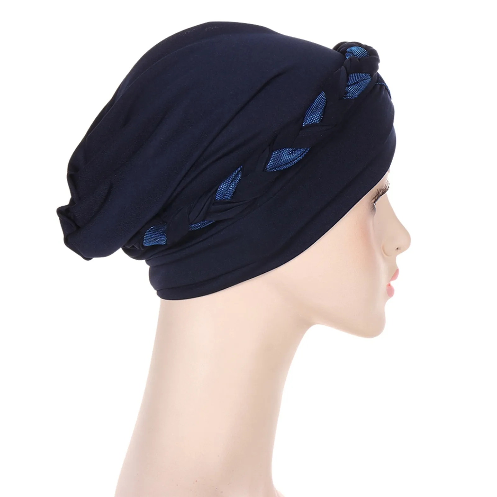 Pynės šilkinės turbano skrybėlės moterims Laisvalaikio kepurės galvos apdangalas 2024 m Nauja patogi vėžio chemo pupelių kepurė Muslim Ladies Hat