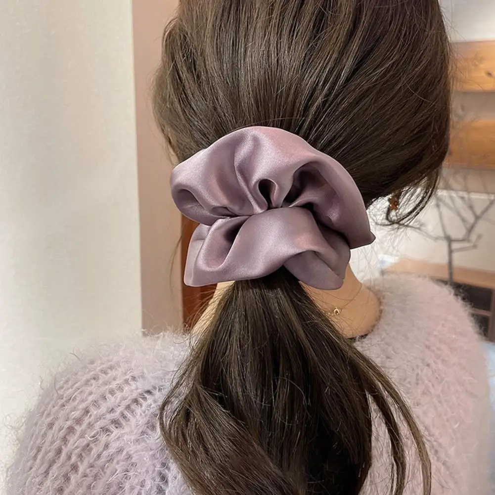 Scrunchies Stilingos vienspalvės plaukų juostos rinkinys moterims mergaitėms Elegantiški elastingi plaukų kaklaraiščiai Ponytail Hold for Curly