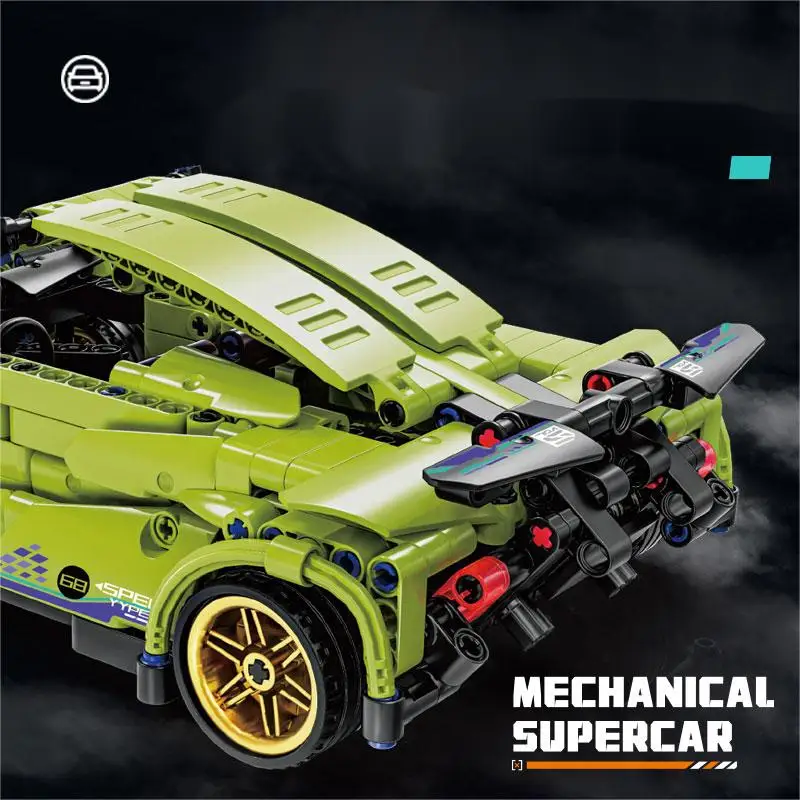 Technical Super Racing Car Model Building Blocks Car Pull Back Pasidaryk pats MOC transporto priemonės kaladėlės Vaikų statybiniai žaislai