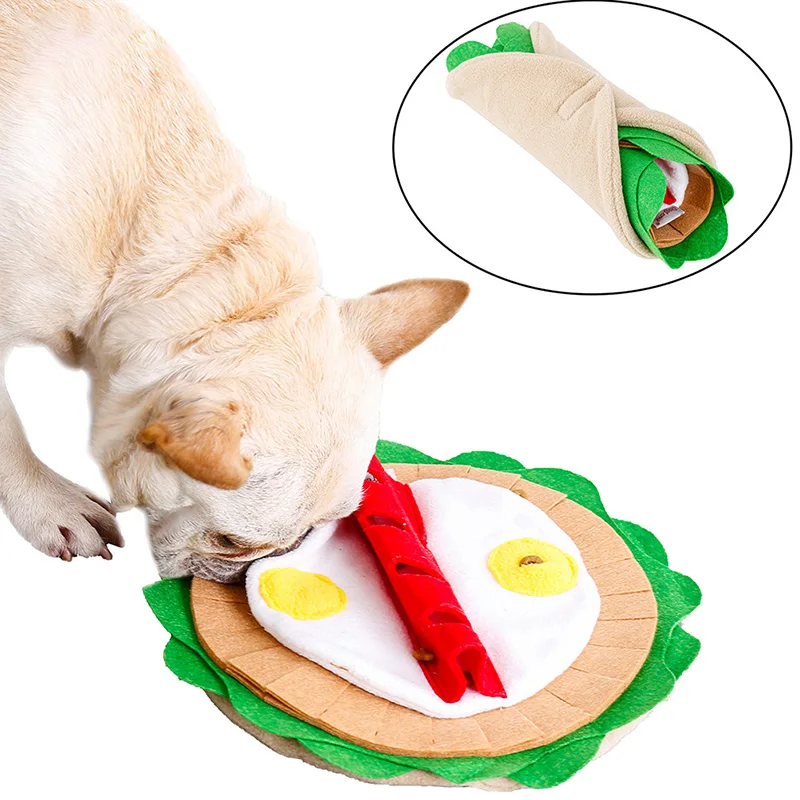 Thin Burrito Sniff Dog Training Toy IQ Dog Training Play Sniff Pet Supplies Puzzle Slow Food Dog Bowl Toy New 2020