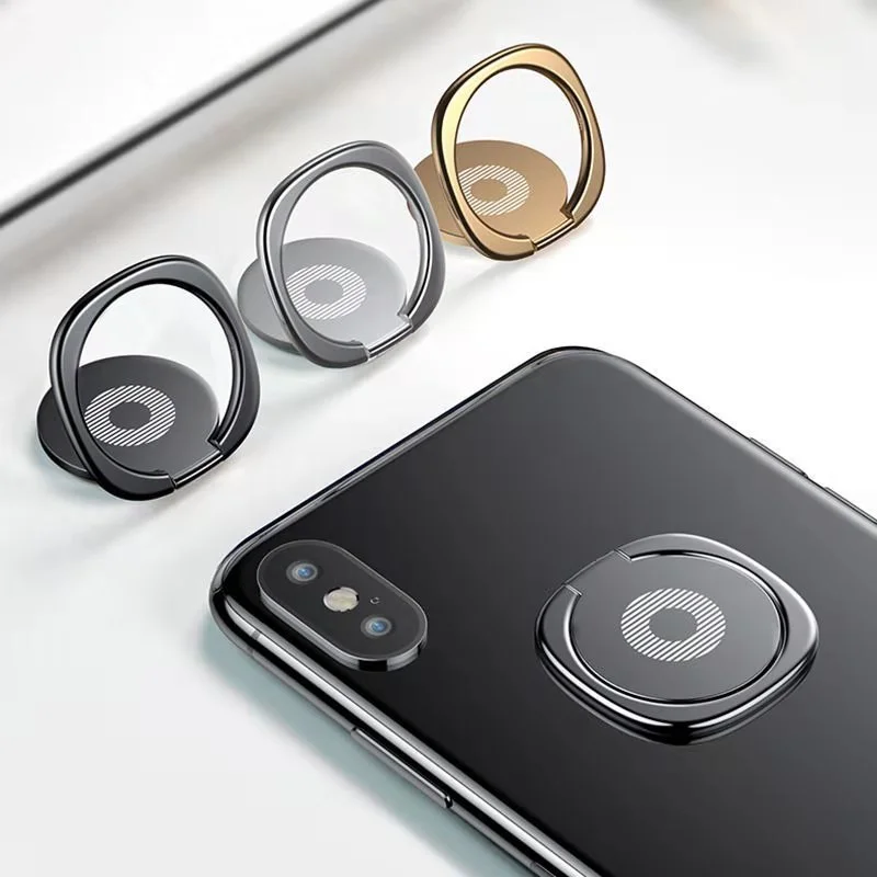 Universalus metalinis telefono laikiklis Piršto žiedas Klijuojamas Mobiliųjų telefonų darbalaukio stovas 360 Rotatable, skirtas Samsung iPhone Xiaomi Google