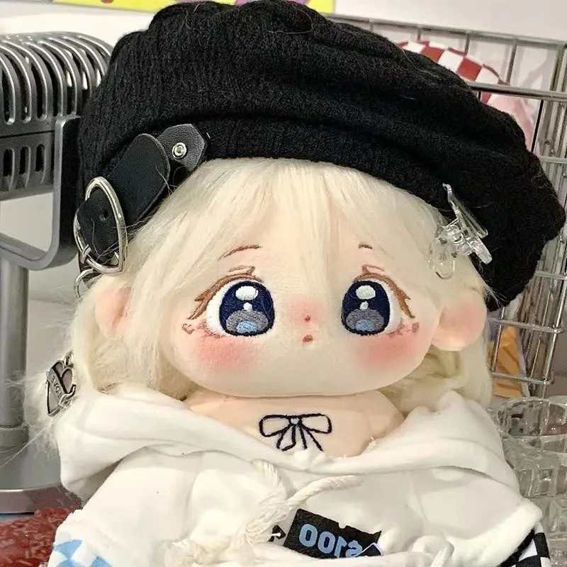 Xiao Xiao 20cm Kawaii Sweet Girl White Fried Hair Plush Stuffed Doll Body Change Clothes Toy Cute Sweet Girl Birthday Gift