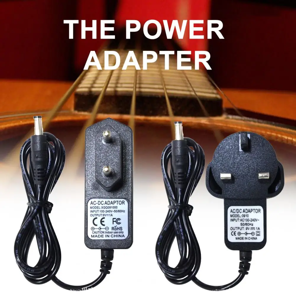 efektų maitinimo adapteris 9V DC 1A (1000mA) gitaros pedalo maitinimo adapteris su 6-in-1 topologijos kabelio prietaisų priedais