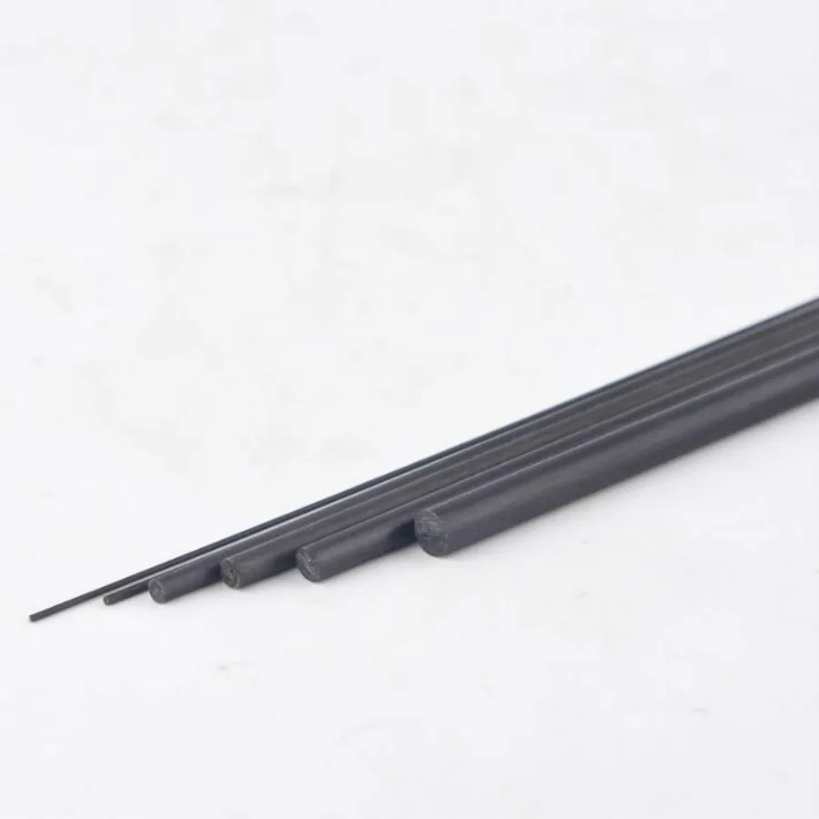 0.8-4mm modelio orlaivio fiksuoto strypo architektūrinis modelis, gaminantis anglies pluošto medžiagą Modelis Apvalus strypas Juodos lazdelės