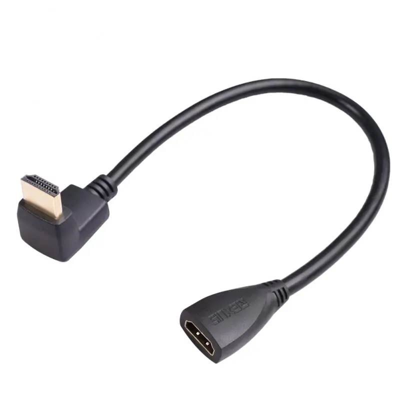 1/2/3PCS laipsnių stačiu kampu alkūnės adapterio kabelis nuo vyriško iki moteriško 4K HDMI suderinamo prailginimo kabelio televizoriui LCD nešiojamasis kompiuteris PS3