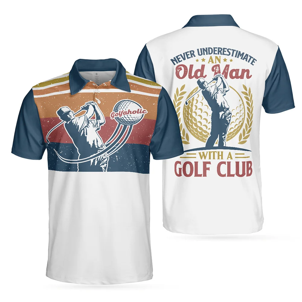 2023 m. vasara Vyriški golfo polo marškinėliai trumpomis rankovėmis Patogūs laisvalaikio tamprūs sportiniai polo drabužiai Kvėpuojantys greiti sausi madingi marškiniai