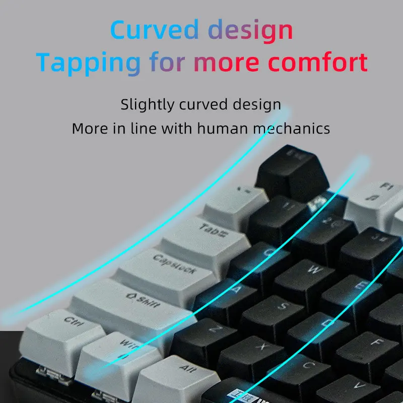 87keys laidinė mechaninė žaidimų klaviatūra kompiuteriniam nešiojamam kompiuteriui ergonomiška klaviatūra