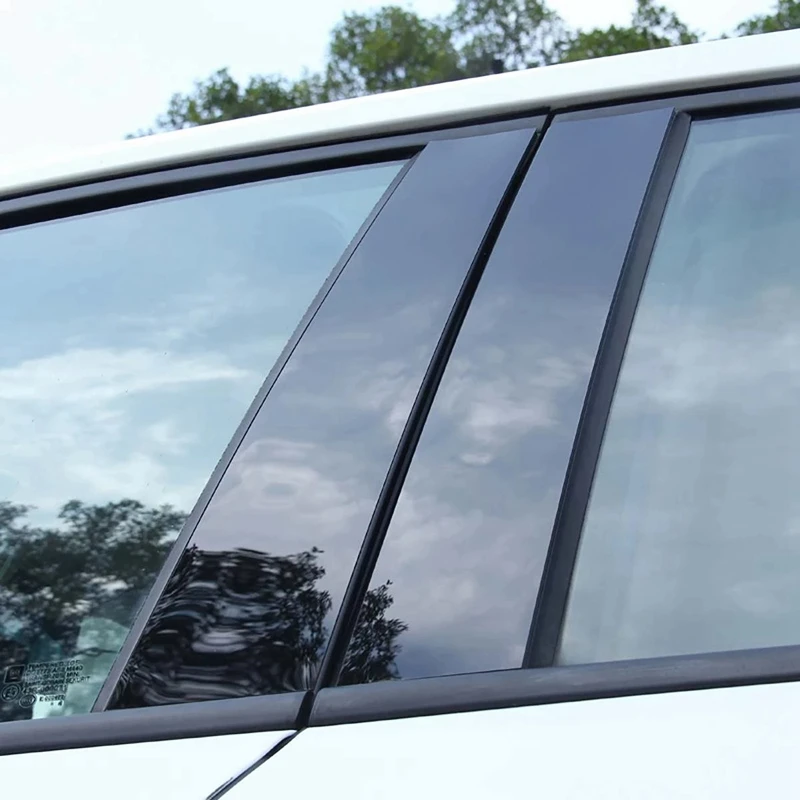 8PCS Automobilio blizgesio juodo veidrodžio efekto automobilio lango stulpo apdailos dangtelis skirtas NISSAN Qashqai 2016 2017 2018 2019 2020 2021
