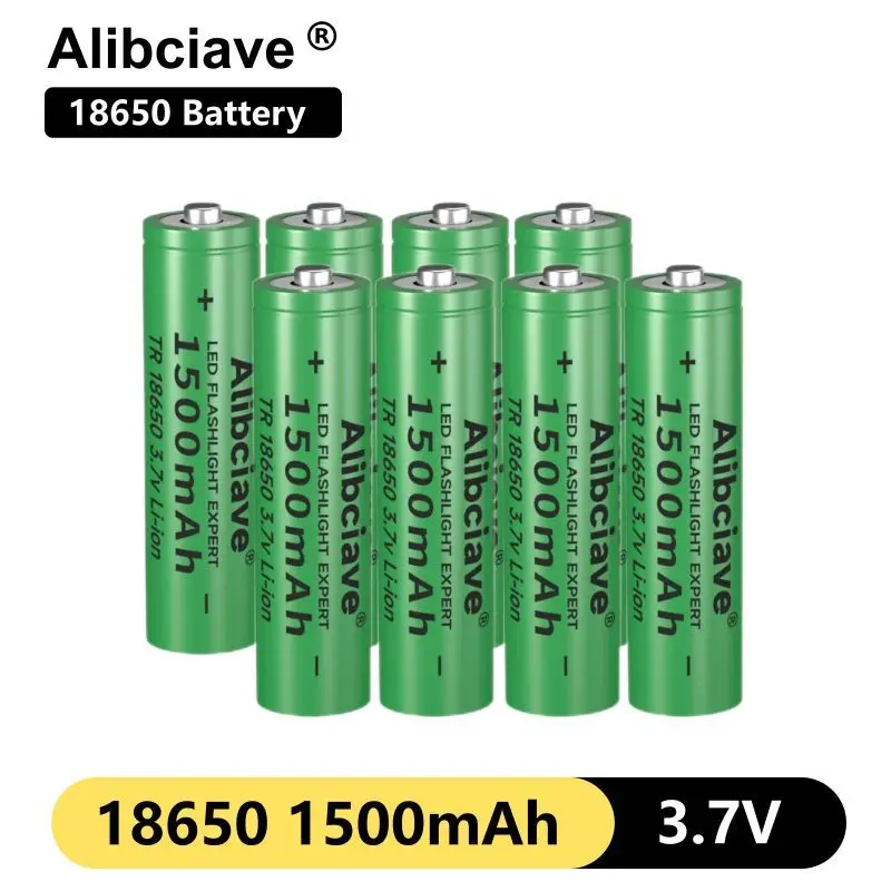 Alibciave Nauja 18650 Li-Ion baterija 1500mAh įkraunama baterija 3.7V LED žibintuvėlio žibintuvėlio ar elektroninių prietaisų baterijai