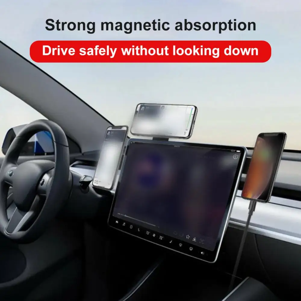 Automobilio magnetinio mobiliojo telefono laikiklio laikiklis Tesla Model 3 centrinis valdymo ekranas Magnetinio siurbimo mobiliojo telefono laikiklis