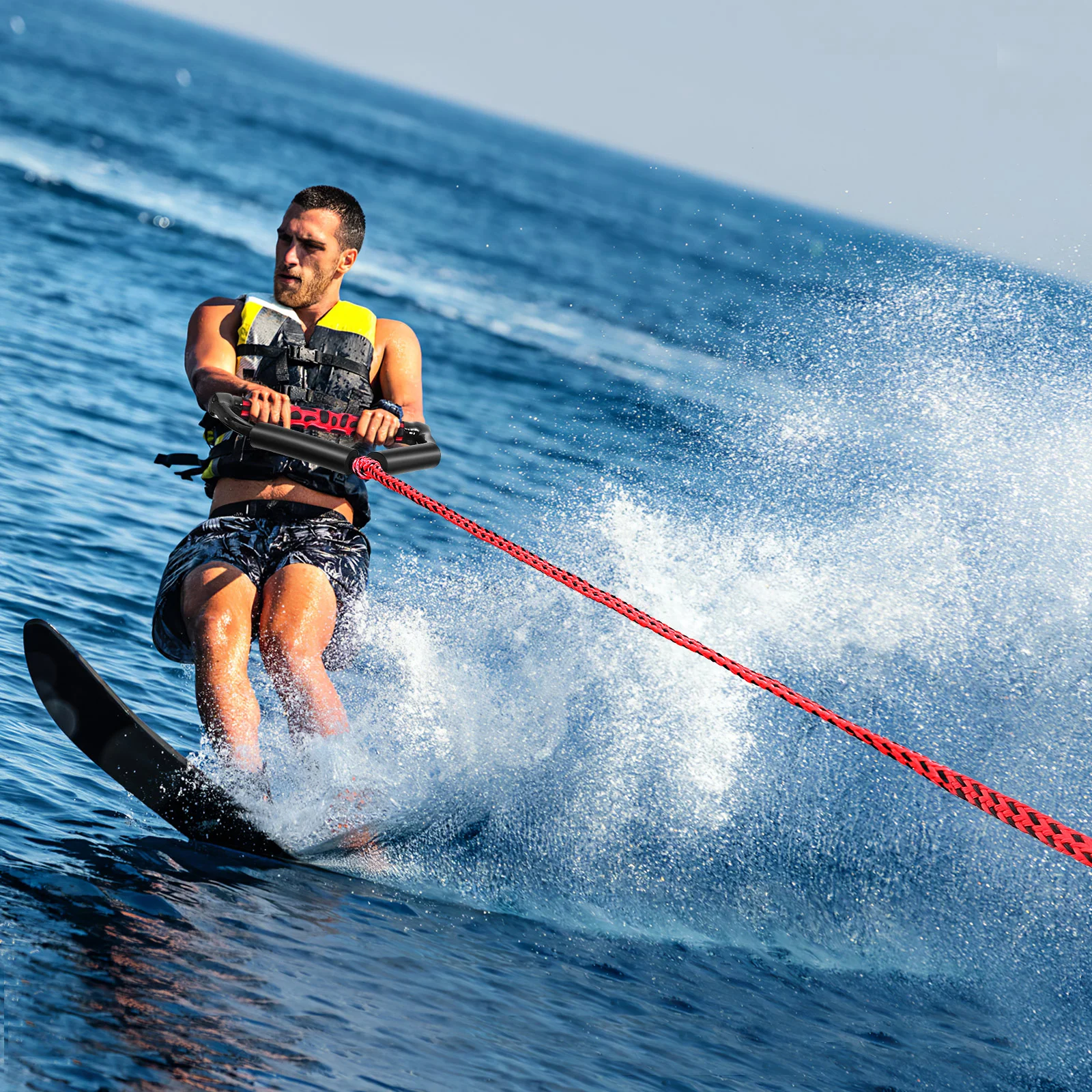 BESPORTBLE 1 komplektas Wakeboard Rope Heavy Duty Water Ski Rope Floating Handle Kneeboard Rope Reguliuojamas wakeboard lynas