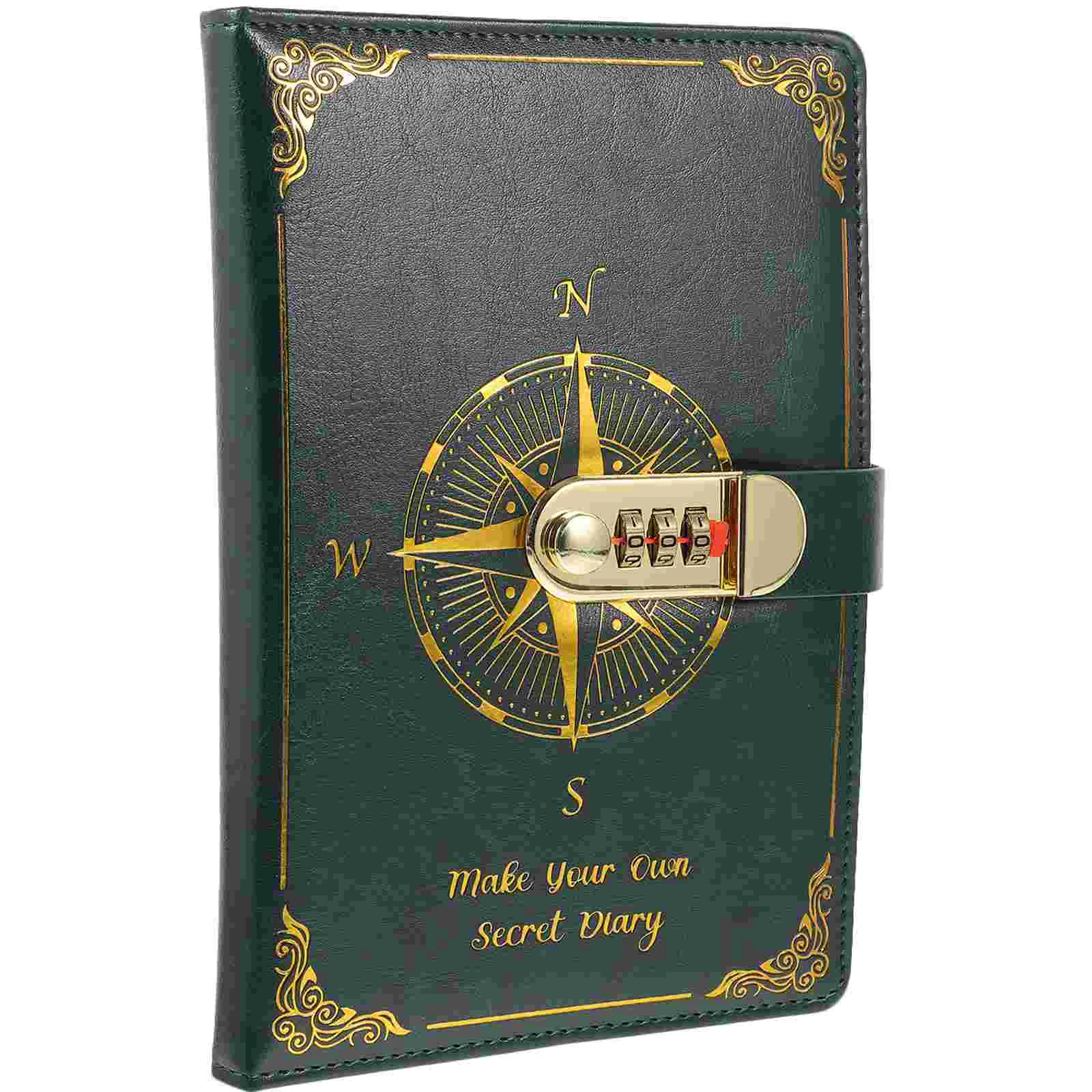 Business Notebook Portable Notepad Students Notepad with Lock Portable Journal Retro Scrapbook