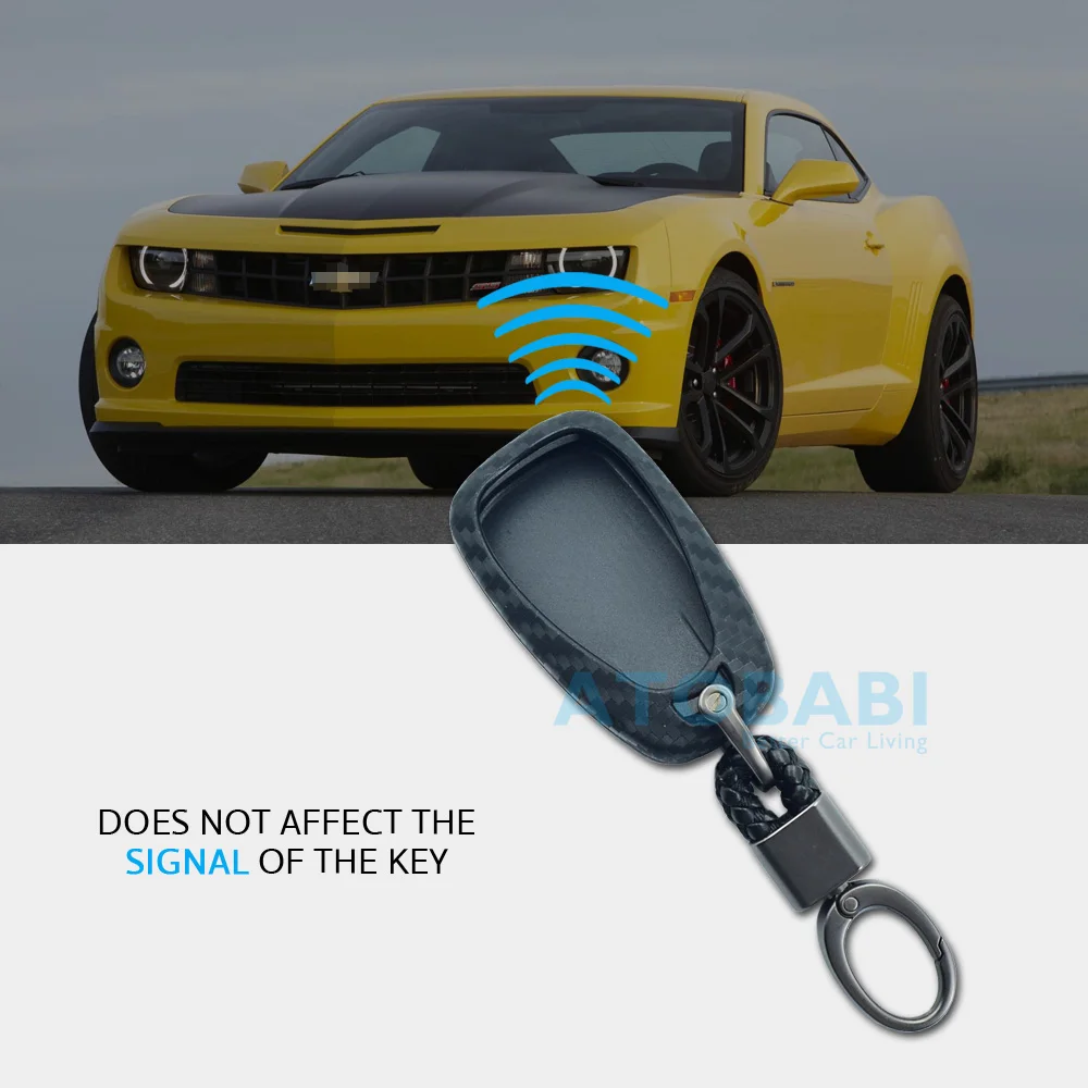 Carbon Silicone Car Key Case For Chevrolet Bolt Camaro Cruze Equinox Malibu Sonic Spark Traverse Trax Volt 2018 2019 Raktų dangtelis