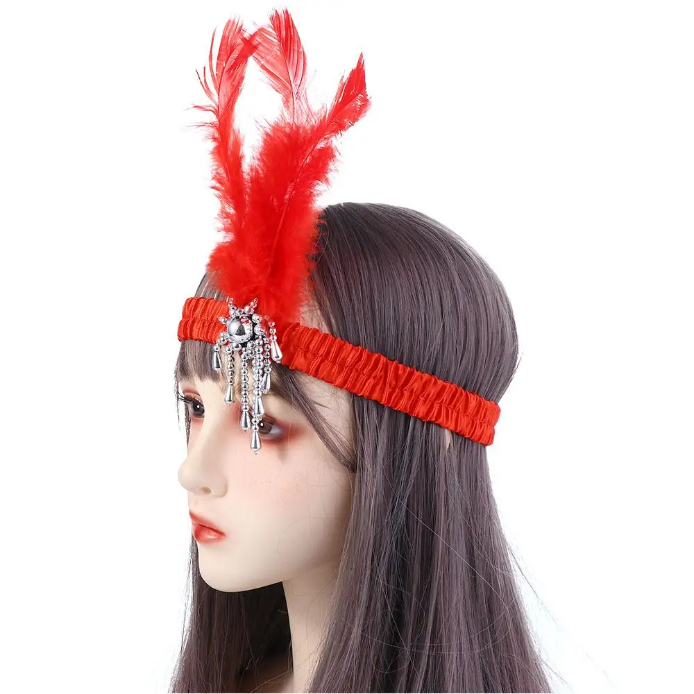 Cosplay suknelė Galvos apdangalas Korėjietiško stiliaus galvos juosta Maskaradinis vakarėlis Plaukų aksesuarai Elastinė plaukų juosta Plunksnų galvos apdangalai
