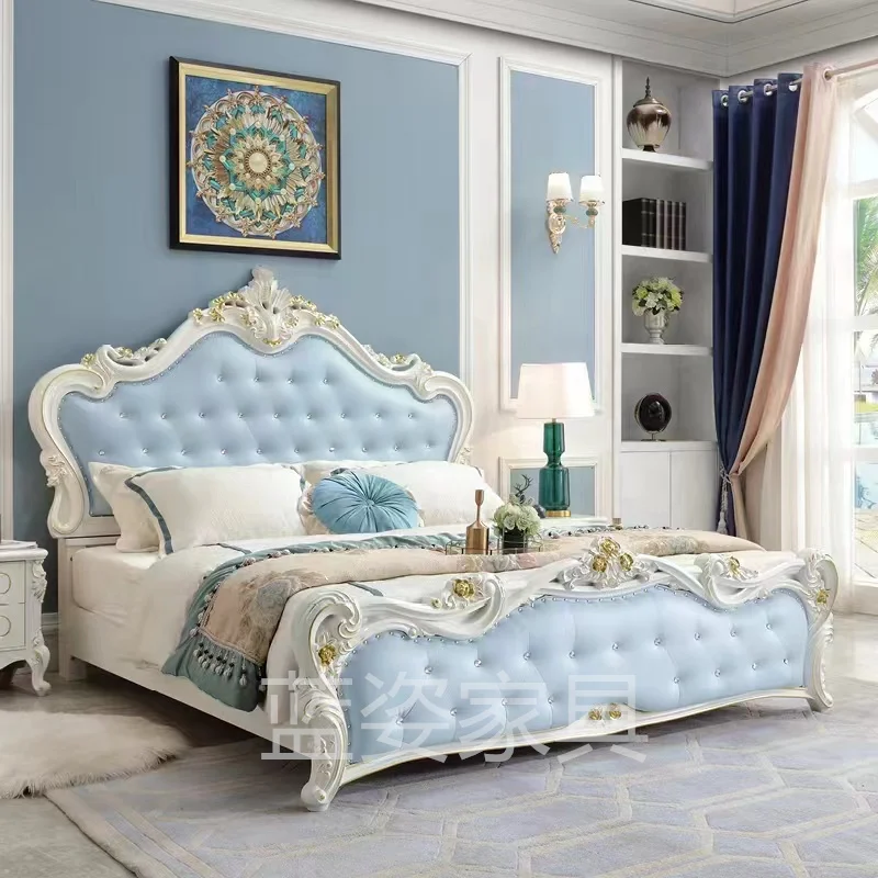 Europos vedybinė lova Prabangus karalienės dydis Moderni miegamojo lova Daugiafunkcinė Cama De Casal Luxuosa namų baldai