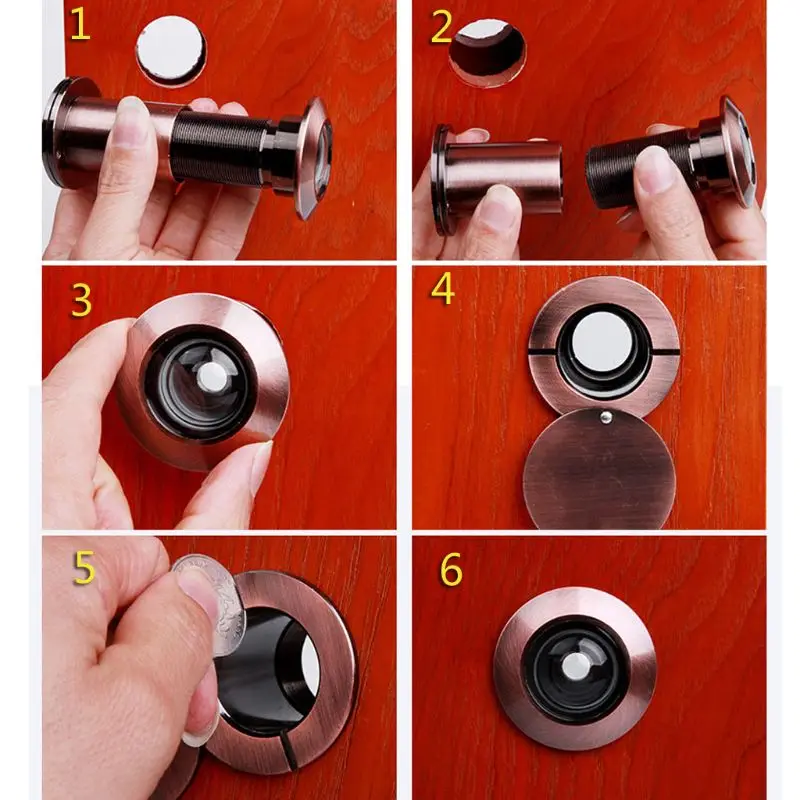 Heavy Duty Front Door Peephole with Anti-peeping Back Cover for Home Office
