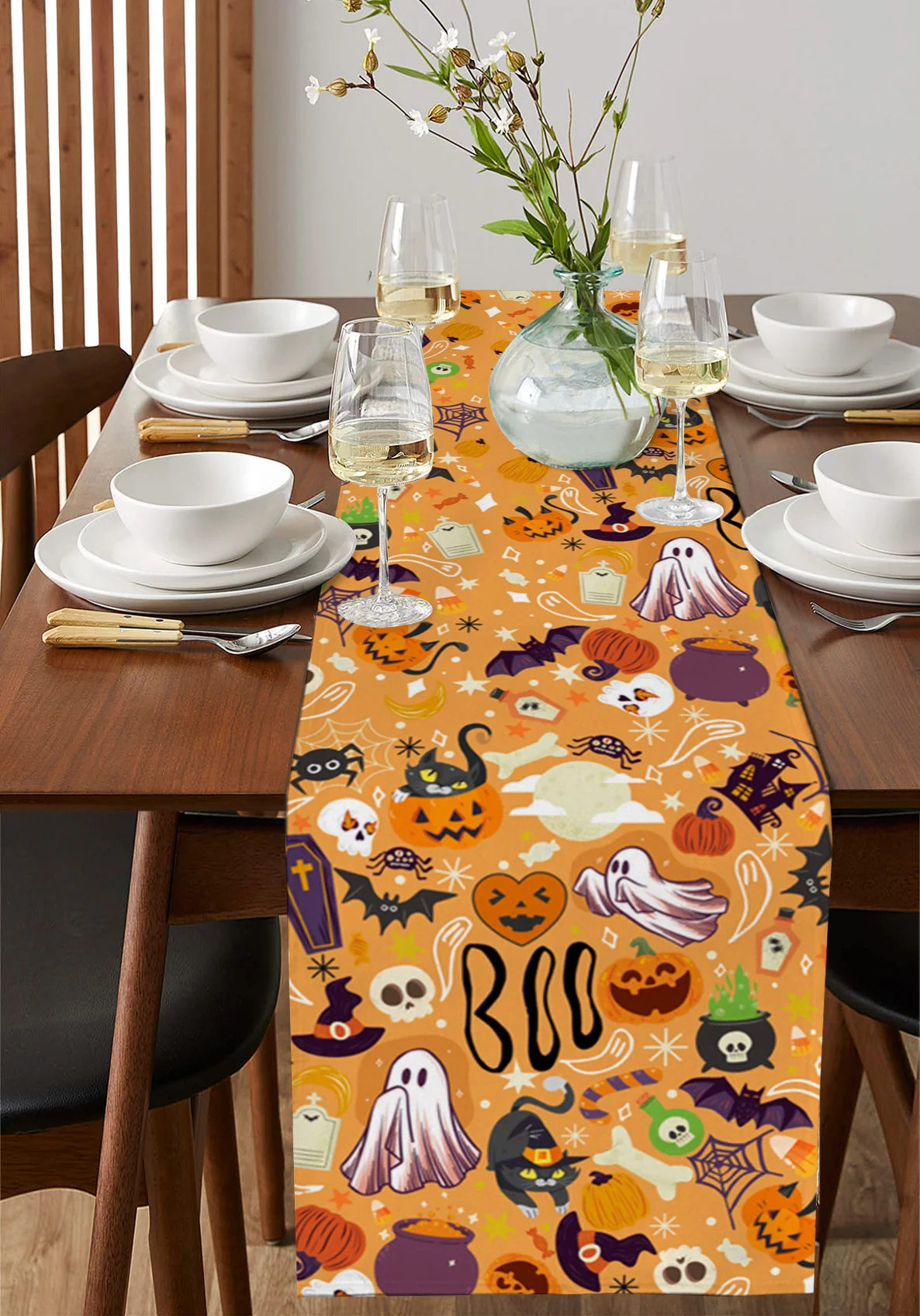 Helovinas Moliūgas Vaiduoklis Šikšnosparnis Saldainių stalas Bėgikas Šalis Vestuvių dekoravimas Staltiesė Viešbučio valgomojo stalas Virtuvės stalo kilimėliai