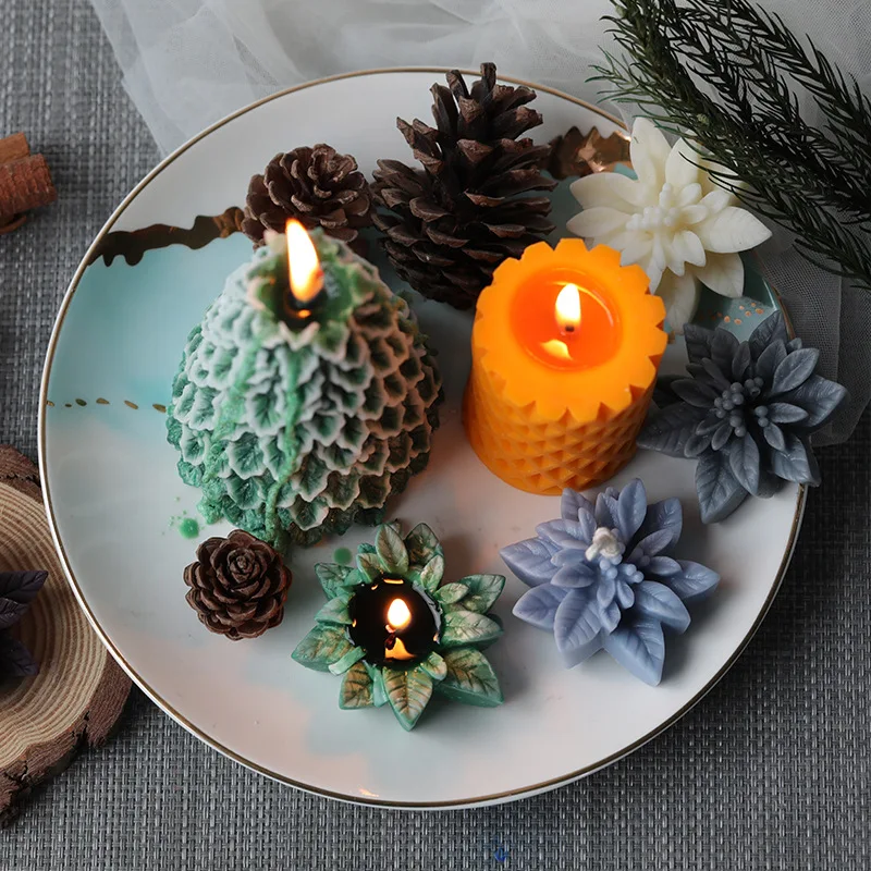 Kalėdiniai lapai silikono formos gėlės šokoladinis saldainių pyragas dekoravimo įrankiai lašanti derva pelėsis muilo forma m285
