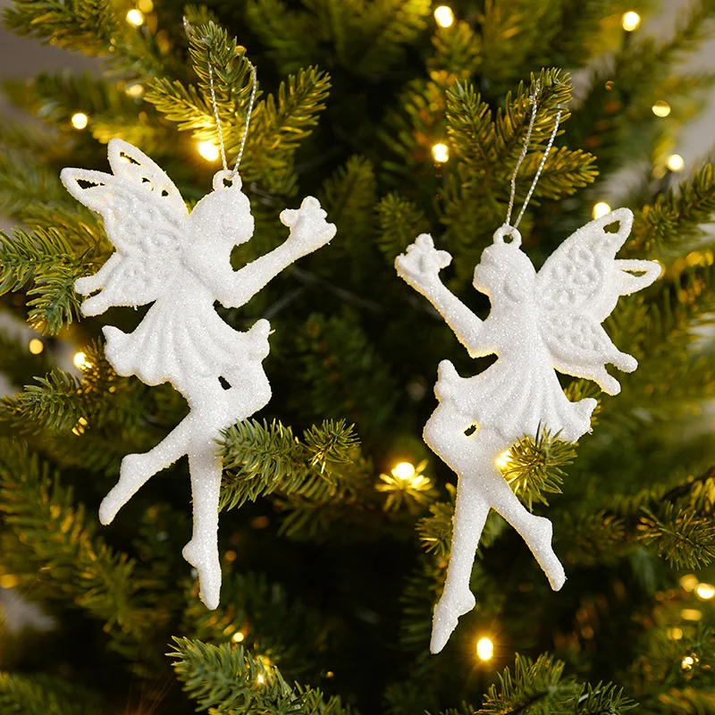 Kalėdų eglutės kabantis ornamentas Snaigės angelo elnio pakabukas 2024 Naujųjų metų linksmos kalėdinės dekoracijos Navidad Noel dovana